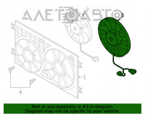 Ventilatorul de răcire stânga VW Tiguan 18- 350mm