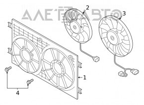 Ventilatorul de răcire stânga VW Tiguan 18- 350mm