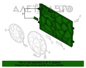 Difuzorul carcasei radiatorului gol VW Tiguan 18- nou OEM original