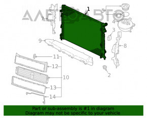 Radiatorul de răcire a apei VW Atlas 18- 2.0T