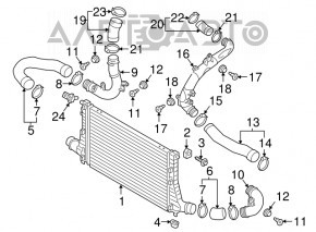 Furtunul intercoolerului stâng al celui de-al doilea VW Atlas 18- 2.0T, plastic