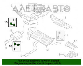 Suportul de evacuare frontal stânga VW Atlas 18- 2.0T, 3.6