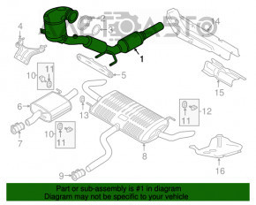 Tubul de admisie cu catalizator pentru VW Atlas 18- 2.0T