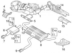 Tubul de admisie cu catalizator pentru VW Atlas 18- 2.0T