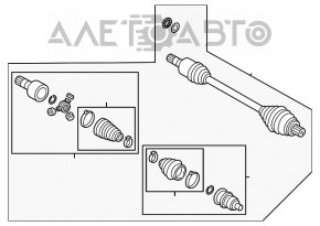 Ax cu roți din față dreapta VW Atlas 18- 2.0 FWD