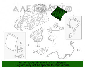 Radiatorul de încălzire a încălzitorului de aer de la VW Atlas 18, 3 rânduri