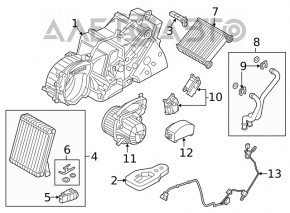 Radiatorul de încălzire a încălzitorului de aer de la VW Atlas 18, 3 rânduri