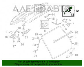 Maner cu buton pentru deschiderea capacului portbagajului exterior Audi A4 B9 17- nou OEM original