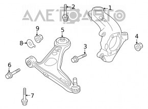 Цапфа передняя правая Nissan Rogue 21-23 us built