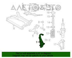 Цапфа передняя правая Infiniti G25 G35 G37 4d 06-12 AWD