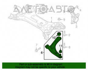 Pârghie inferioară față dreapta Mitsubishi Outlander 14-21 cu silentbloc rupt