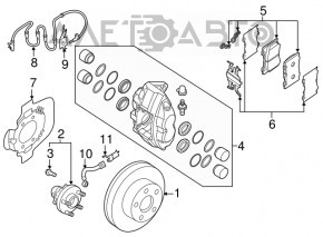 Rulment roată față stânga Infiniti G25 G35 G37 4d 06-14 AWD