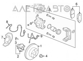 Butucul roții față stânga Infiniti Q50 14- AWD nou OEM original