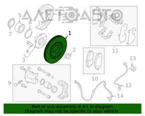 Placa de frână față dreapta Nissan Sentra 20- 280/24mm ruginită