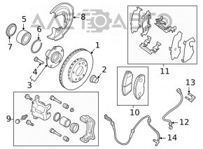 Placa de frână față dreapta Nissan Sentra 20- 280/24mm ruginită