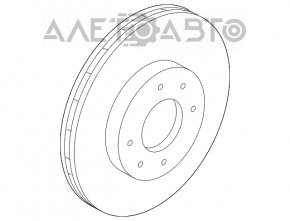 Placă de frână față stânga Nissan Rogue 21-23 296/26mm