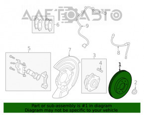 Placă de frână față stânga Nissan Rogue 21-23 296/26mm