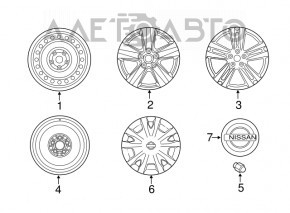 Piuliță roată d21 M12x1.25 Nissan Rogue Sport 17-19 sub jantă