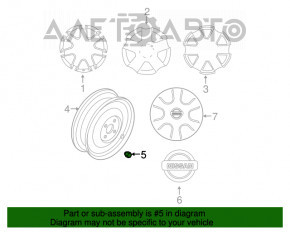 Piuliță roată d21 M12x1.25 Nissan Altima 13-18 tip-1