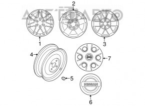 Piuliță roată d21 M12x1.25 Nissan Altima 13-18 tip-1