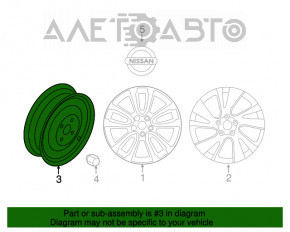 Roata de rezerva pentru Nissan Murano z52 15- R18 165/90