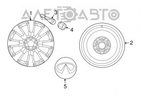 Roata de rezerva de tip roata de rezerva R17 155/90 pentru Nissan Rogue 14-20