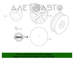 Capacul central al jantei Nissan Rogue 14-20 gri nou OEM original