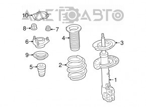 Amortizorul frontal stânga Mitsubishi Outlander 16-21 restituire