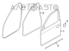 Ușa goală din față, stânga, pentru BMW 5 F10 11-16.