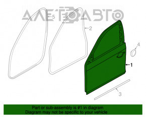 Ușă asamblată față dreapta BMW 5 F10 11-16 maro A17, manere