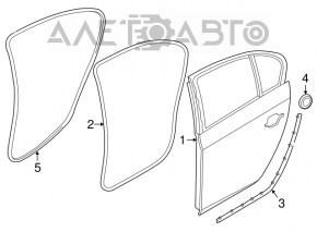 Дверь в сборе задняя левая BMW 5 F10 11-16