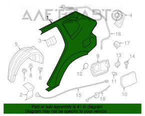 Aripa spate dreapta BMW X3 F25 11-17, neagra, cu o zgarietura mica