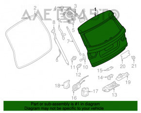 Ușa portbagajului goală pentru BMW X3 F25 11-17, negru 668.