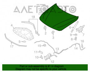 Capota goală BMW 3 F30 12-18 neagră 475, tăieturi