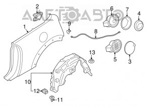 Aripa spate dreapta a un sfert Mini Cooper F56 3d 14-