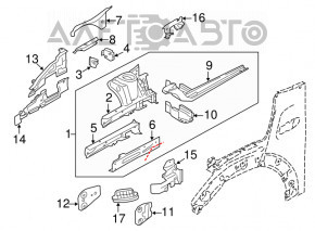 Un sfert din fața dreapta Mini Cooper F56 3d 14- alb 850 pe caroserie