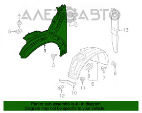 Крыло переднее левое Mini Cooper Countryman R60 10-16 белый B15