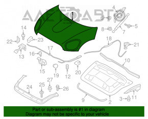 Капот голый Mini Cooper Countryman, Paceman R60 10-16 сталь, белый B15, крашен, шпаклёвка, тычка