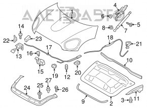 Капот голый Mini Cooper Countryman, Paceman R60 10-16 черный B11, тычка