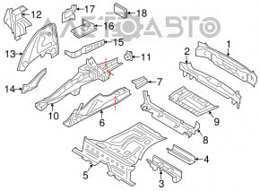 Panoul din spate al BMW X3 F25 11-17, format din 2 piese, pe caroserie, albastru