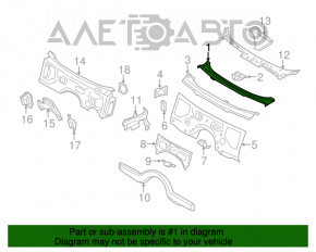 Placă metalică pentru ștergătoarele de parbriz BMW 5 F10 09-17