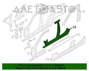 Bara caroserie centrală stânga BMW 5 F10 11-16 tăiată