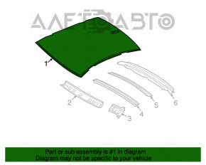 Acoperiș metalic BMW 5 F10 09-17, cu trapă, tăiată.