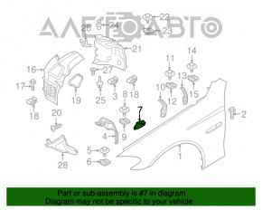 Suport aripa față stânga BMW 5 F10 11-16, centru