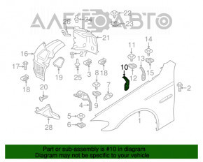 Suport aripi dreapta față BMW 5 F10 11-16 spate primul