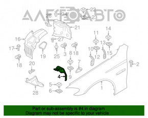 Suport aripi față stânga BMW 5 F10 11-16 înainte