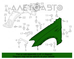 Aripa dreapta fata BMW X3 F25 11-17 negru 668, tija