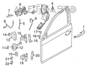 Buclele ușii din față dreapta de jos pentru BMW 5 F10 11-16.