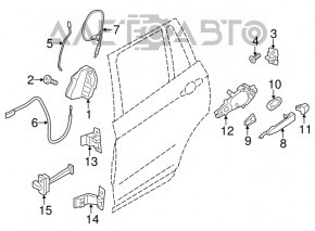 Balama usi jos spate dreapta BMW X3 F25 11-17 nou original OEM