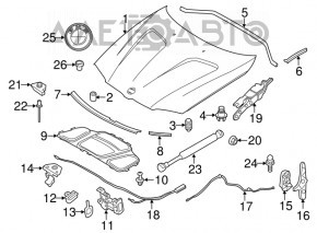 Balama capota stanga BMW X3 F25 11-17 nou original OEM